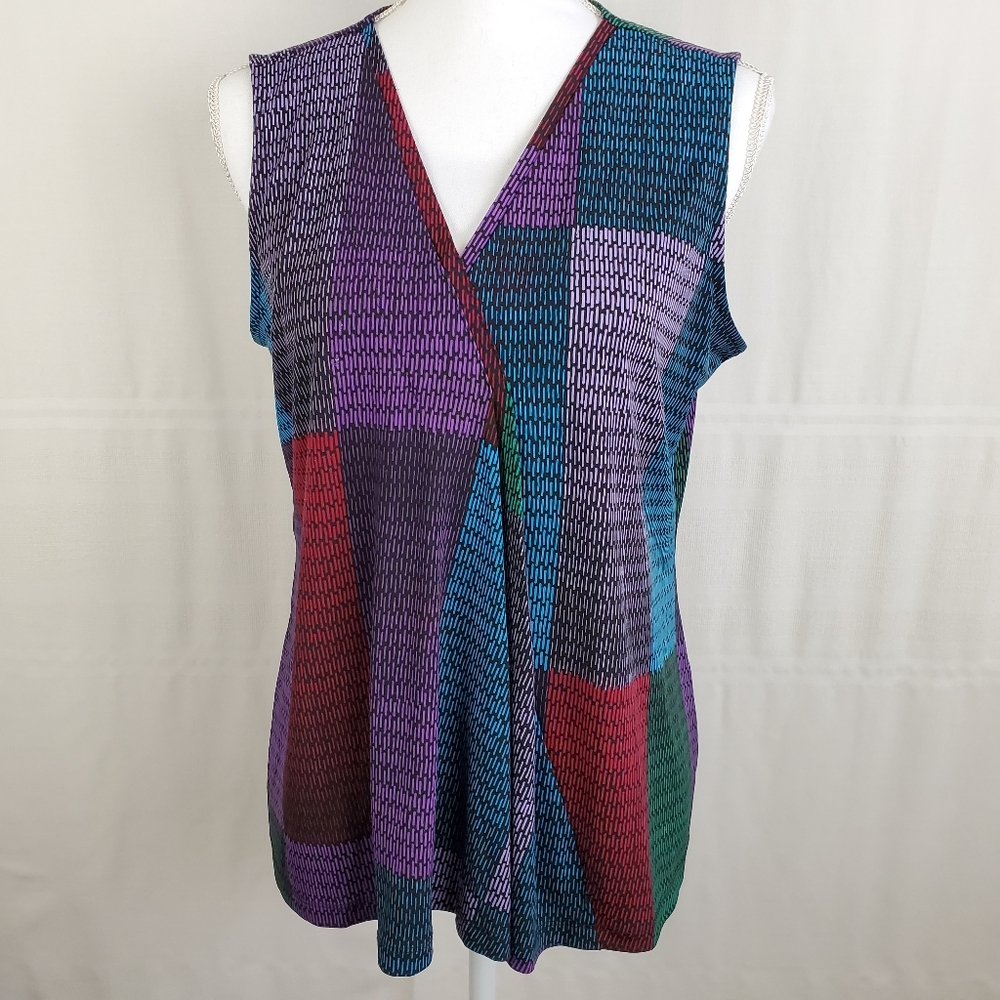 Dana Buchman sleeveless v neck jersey top size PL